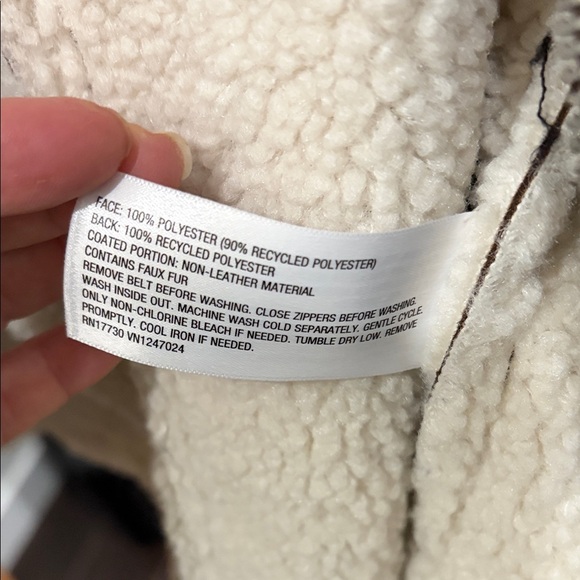 Target Wild Fable Brown Motorcycle Jacket with teddy sherpa Lining - Picture 3 of 11